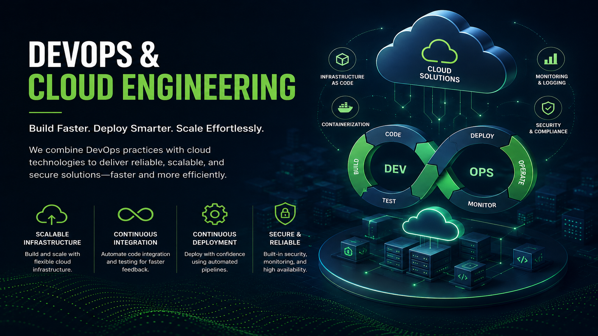 DevOps and cloud engineering — build faster, deploy smarter, scale effortlessly
